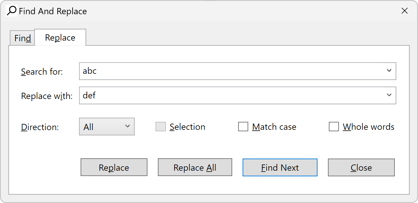 Find Dialog
